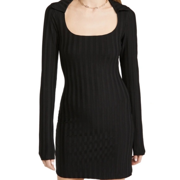 Reformation Dresses & Skirts - Vittoria Rib Long Sleeve Knit Dress In Black